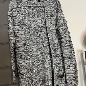 Express Black and White Marled Cardigan